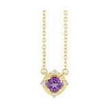 Halo-Style Birthstone Necklace