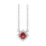 Halo-Style Birthstone Necklace