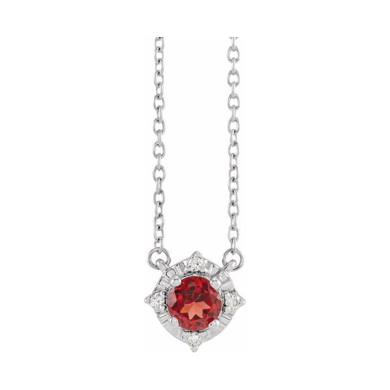 Halo-Style Birthstone Necklace