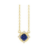 Halo-Style Birthstone Necklace