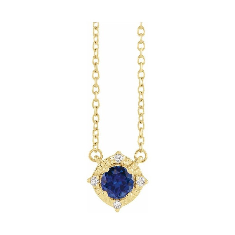Halo-Style Birthstone Necklace
