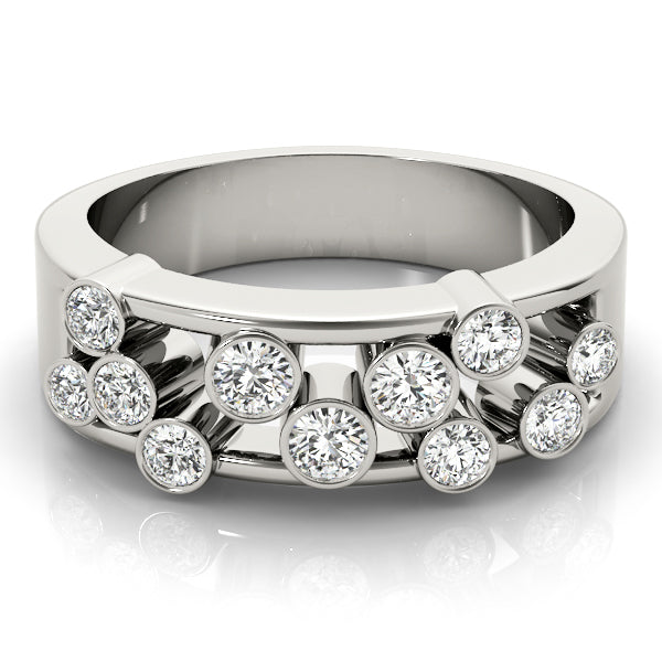 18K White Gold Multi-Diamond Right Hand Ring