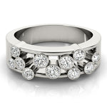 Platinum White Diamond Right Hand Fashion Ring