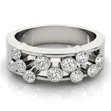 Platinum White Diamond Right Hand Fashion Ring