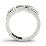 Platinum White Diamond Right Hand Fashion Ring