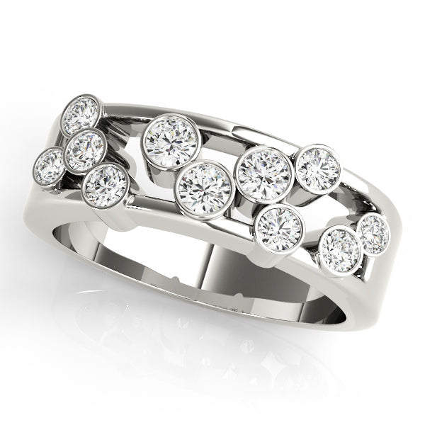 Platinum White Diamond Right Hand Fashion Ring