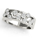 18K White Gold Multi-Diamond Right Hand Ring