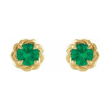 Round 4-Prong Claw Stud Earrings