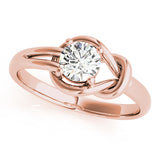 14K Rose Gold 1CT Lab Diamond Love Knot Ring