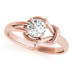 14K Rose Gold 1CT Lab Diamond Love Knot Ring