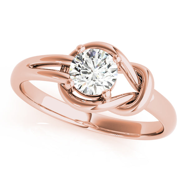 18K Rose Gold 1CT Lab Diamond Love Knot Ring
