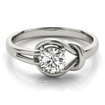 White Platinum 1CT Diamond Love Knot Ring