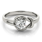 White Platinum 1CT Diamond Love Knot Ring