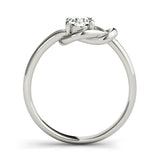14K White Gold Diamond Love Knot Ring