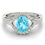 14K White Gold Lab Diamond Oval Ring