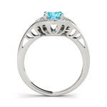 White Platinum Oval Diamond Fashion Ring