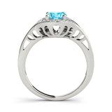 White Platinum Oval Diamond Fashion Ring