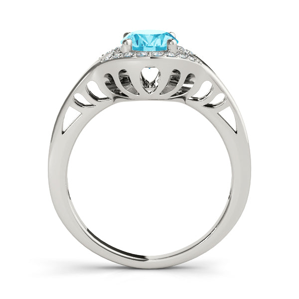 White Platinum Oval Diamond Fashion Ring