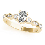 18K Yellow Gold Lab Diamond Oval Fashion Ring