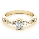 14K Yellow Gold Lab Diamond Oval Fashion Ring