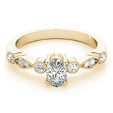 14K Yellow Gold Lab Diamond Oval Fashion Ring