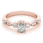 Rose Gold Lab Diamond Oval Fashion Ring