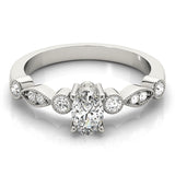 14K Gold Lab Diamond Oval Fashion Ring