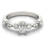 White Gold Lab Diamond Oval Fashion Ring