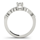 White Gold Lab Diamond Oval Fashion Ring