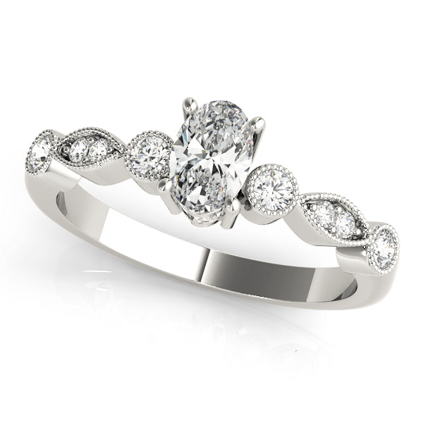 18K White Gold Lab Diamond Oval Ring