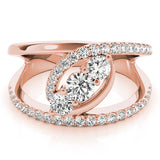 18K Rose Gold Multi-Diamond Fashion Ring