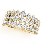 18K Yellow Gold Multi-Row Diamond Fashion Ring