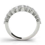 18K White Gold Lab Diamond 3-Row Ring