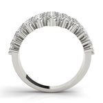 14K White Gold Lab Diamond 3-Row Ring