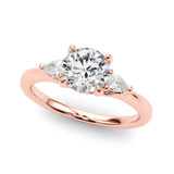 18K Rose Gold Lab Diamond 3-Stone Ring