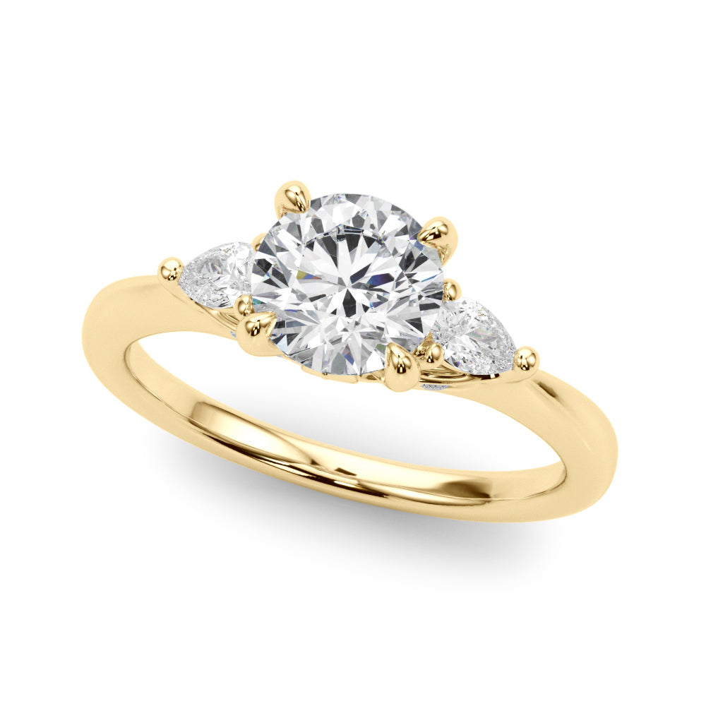18K Yellow Gold Lab Diamond 3-Stone Statement Ring