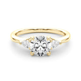 18K Yellow Gold Lab Diamond 3-Stone Statement Ring
