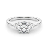 14K White Gold Lab Diamond 3-Stone Ring
