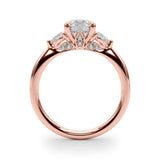 14K Rose Gold Lab Diamond 3-Stone Ring