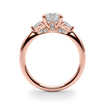 18K Rose Gold Lab Diamond 3-Stone Ring