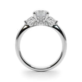 Platinum White 3-Stone Lab Diamond Ring