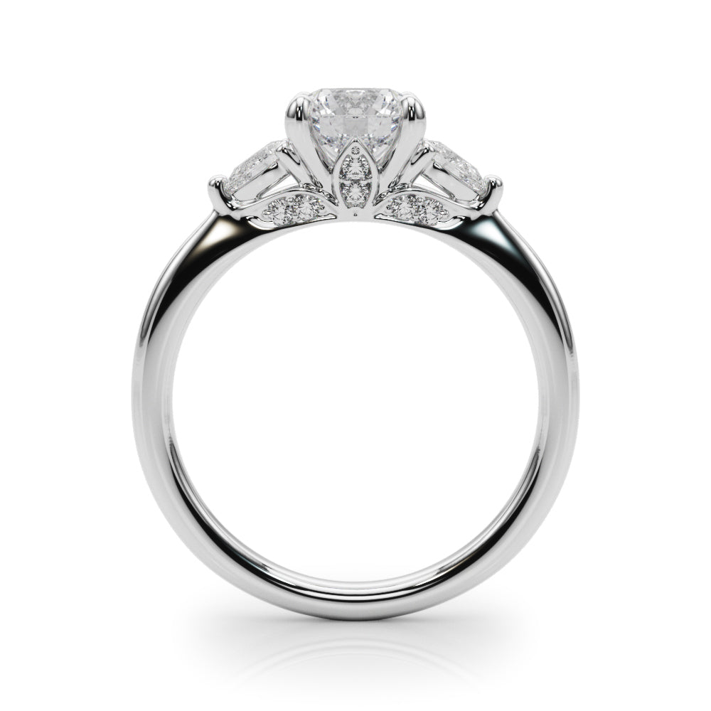 18K White Gold Lab Diamond 3-Stone Ring