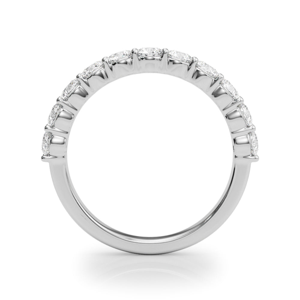 14K White Gold Lab Diamond Straight Wedding Band