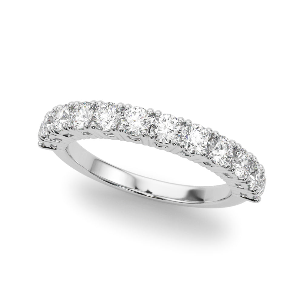 White Platinum 15-Stone Round Diamond Band