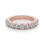 9-Stone Lab Diamond Rose Gold Wedding Band