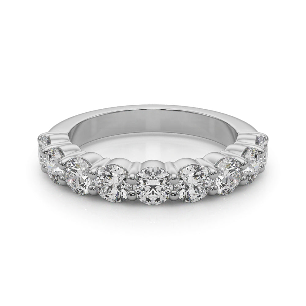 White 14K Gold 9-Stone Lab Diamond Ring