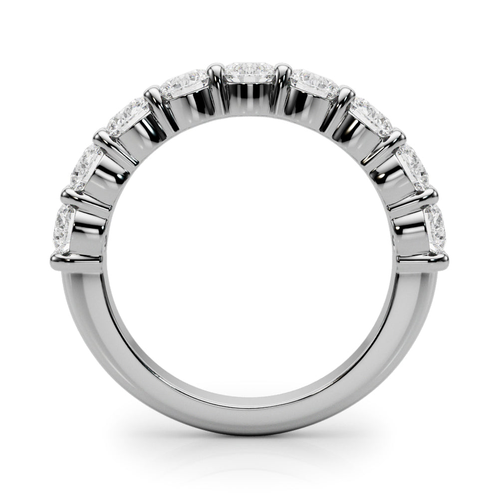 9 Stone Lab Diamond 18K White Gold Wedding Band