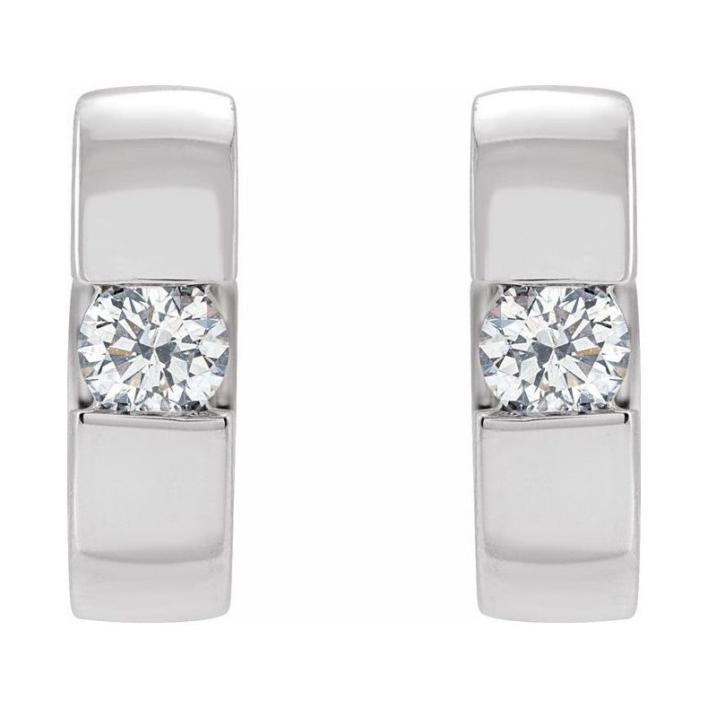 Accented Huggie Hoop Earrings