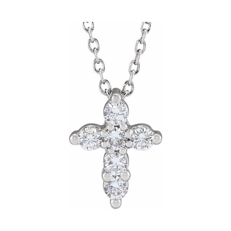 Lab-Grown Diamond Cross Necklace