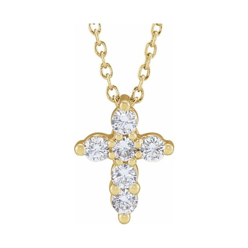 Lab-Grown Diamond Cross Necklace